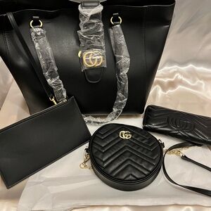 GG Collection Black and Gold Tote Set